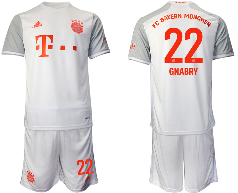 Men 2020-2021 club Bayern Munich away #22 white Soccer Jerseys